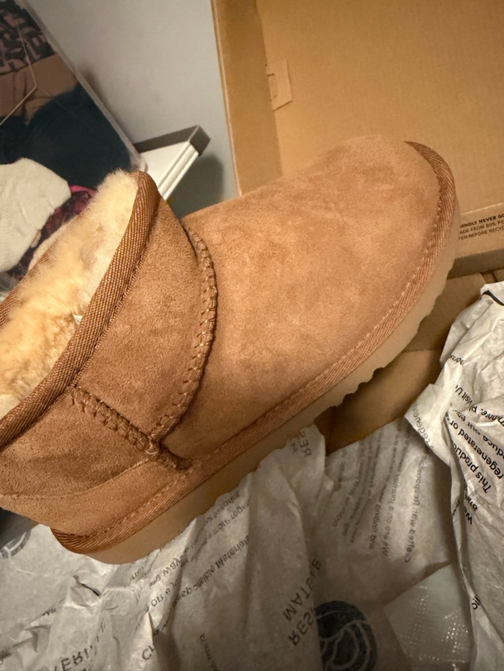UGG Kids Classic Ultra Mini Chestnut Boots - Picture 4 of 6
